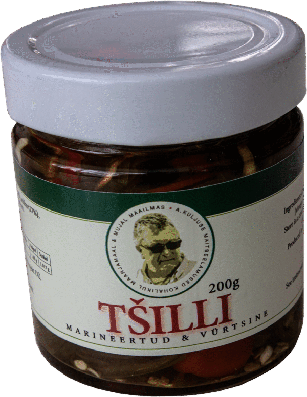 Tšilli, marineeritud ja vürtsikas 200 g.