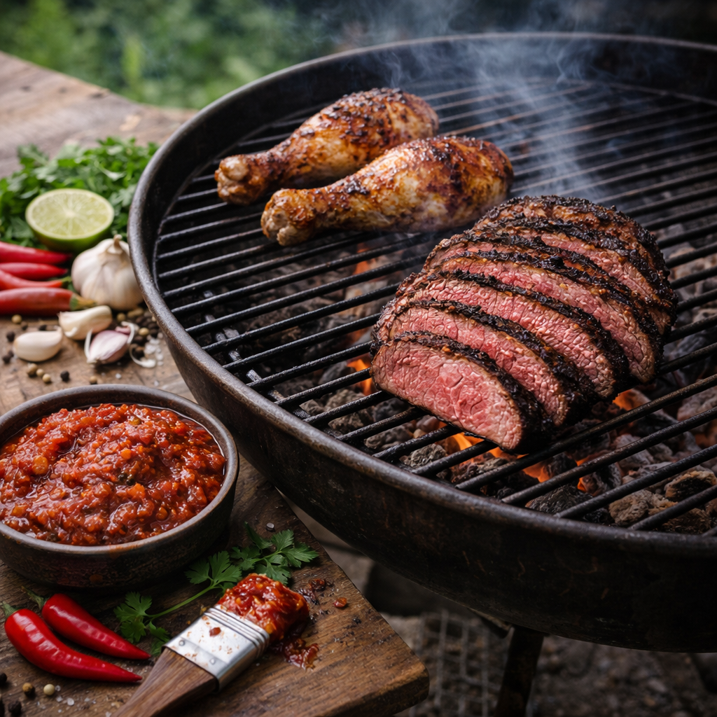 Vürtsikas adžika grill-lihale ja kanale