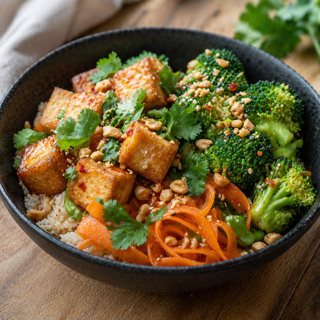 Tom Yum Pähkli-Krõbe Tofu Bowl