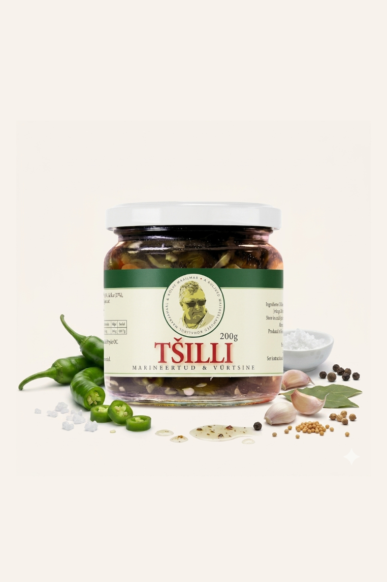Tšilli, marineeritud ja vürtsikas
